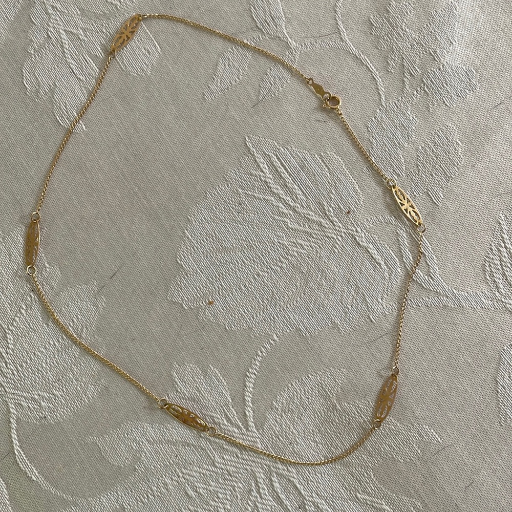 14k filigree station necklace 16 inches